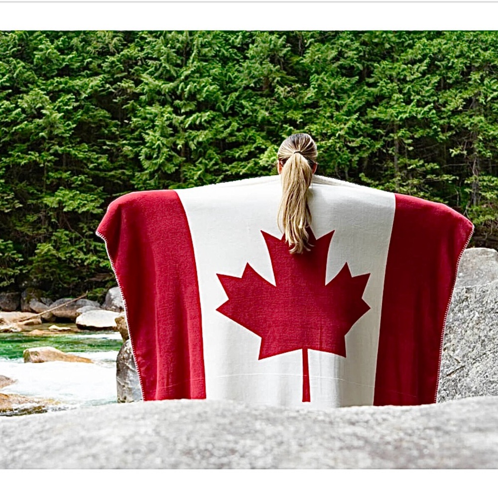 🇨🇦 Canadian Flag - Sherpa Throw Blanket